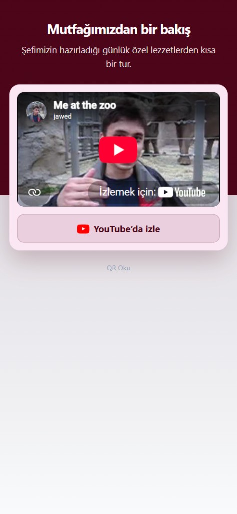 YouTube QR örnek sayfası